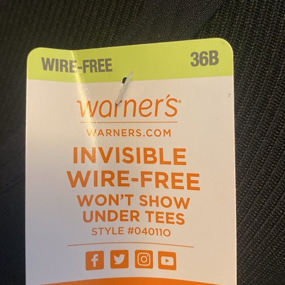Warner’s Black 36B Bra Invisible Wire Free Won’t Show Under Tees NWT - Picture 11 of 12